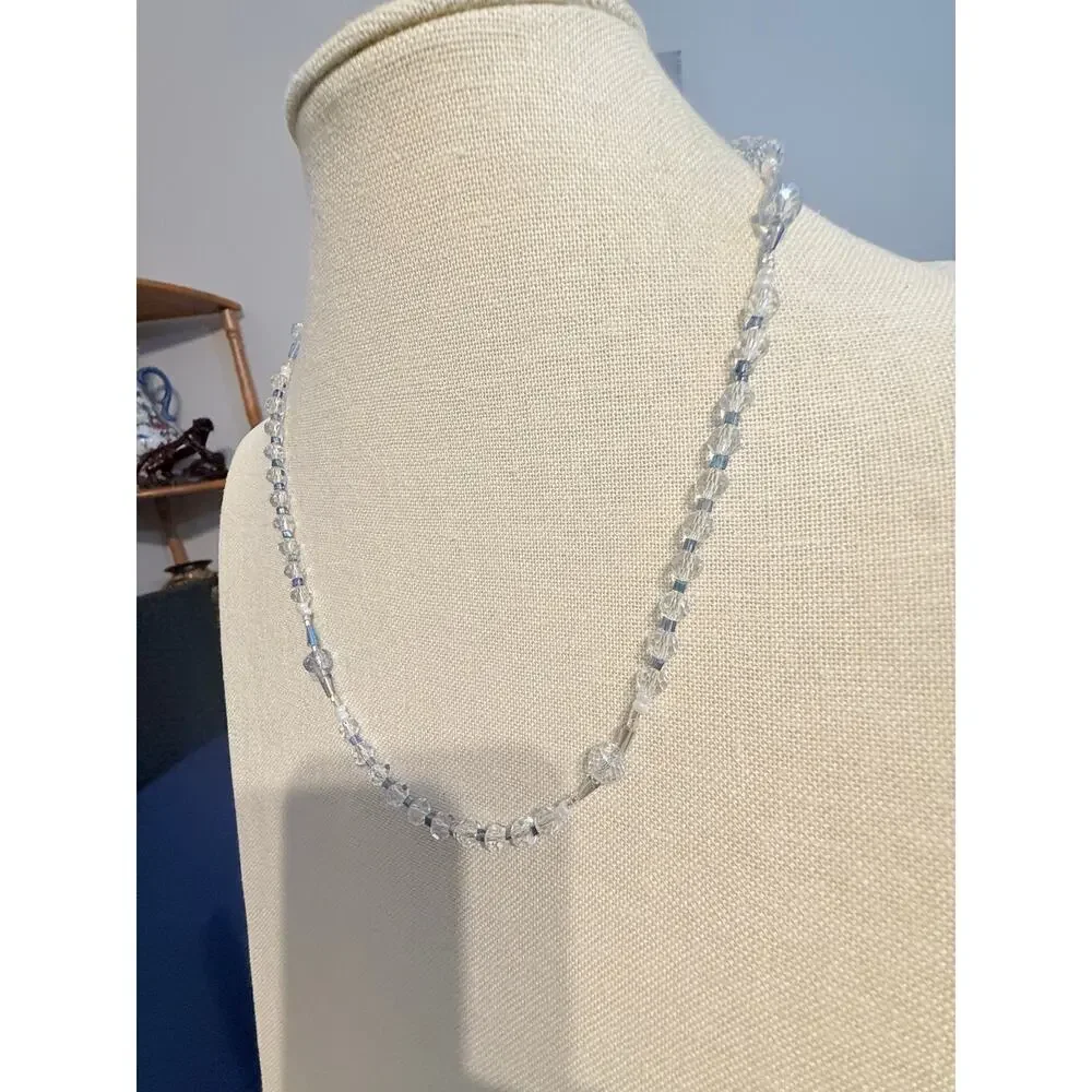 Vintage Crystal Beaded Necklace 20”